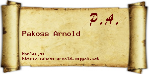 Pakoss Arnold névjegykártya